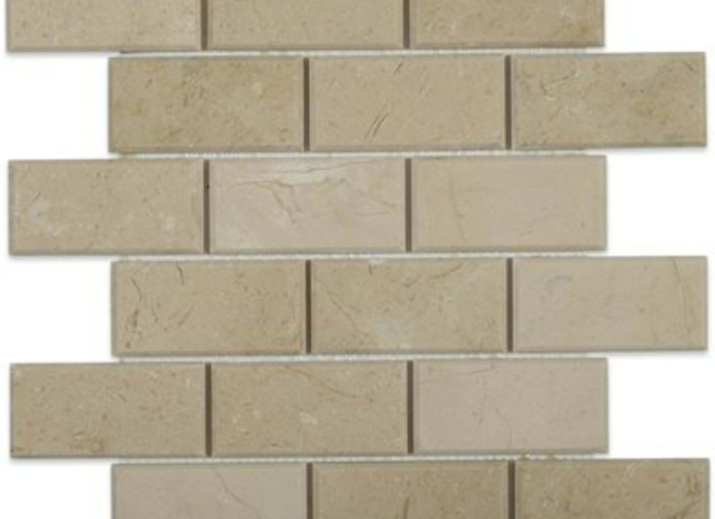 Crema Marfil in Crema Marfil 2x4 Beveled Brick