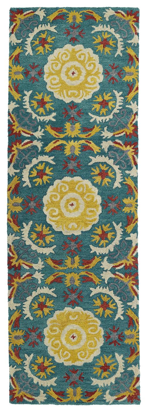 Global Inspirations Collection-GLB06-78-Turquoise in Turquoise Area Rugs