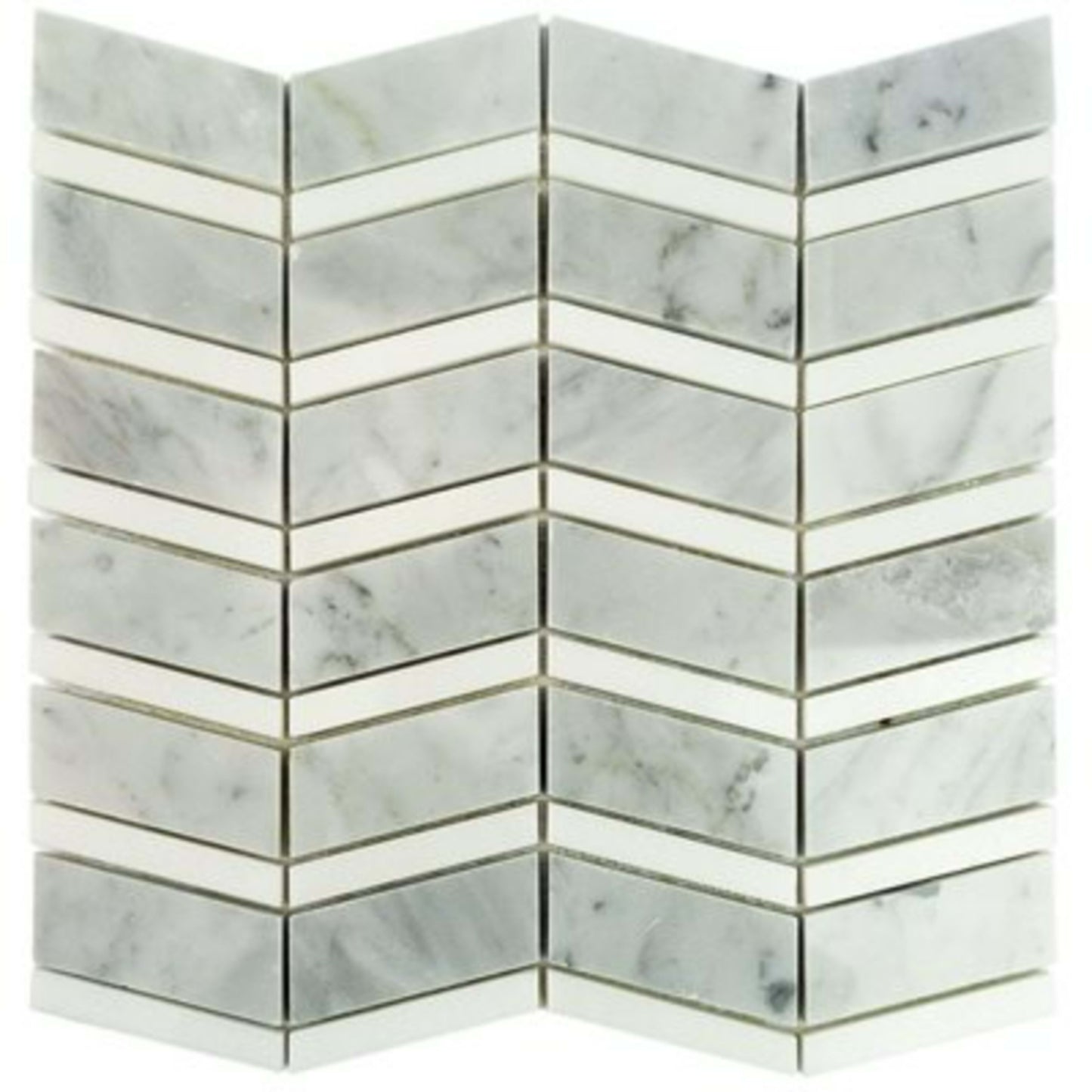 Heraldry in White Carrara With White Thassos Line Natural Stone