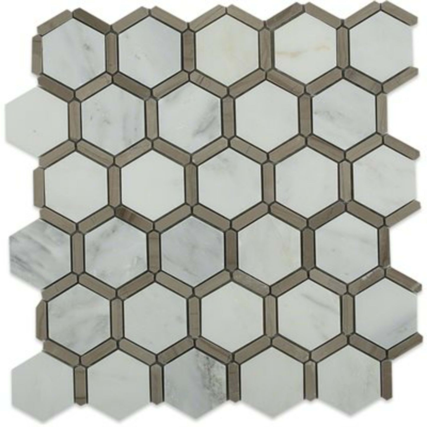 Honeycomb in White Carrara Light Bardiglio