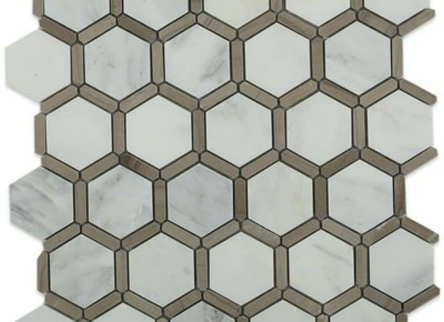 Honeycomb in White Carrara Light Bardiglio