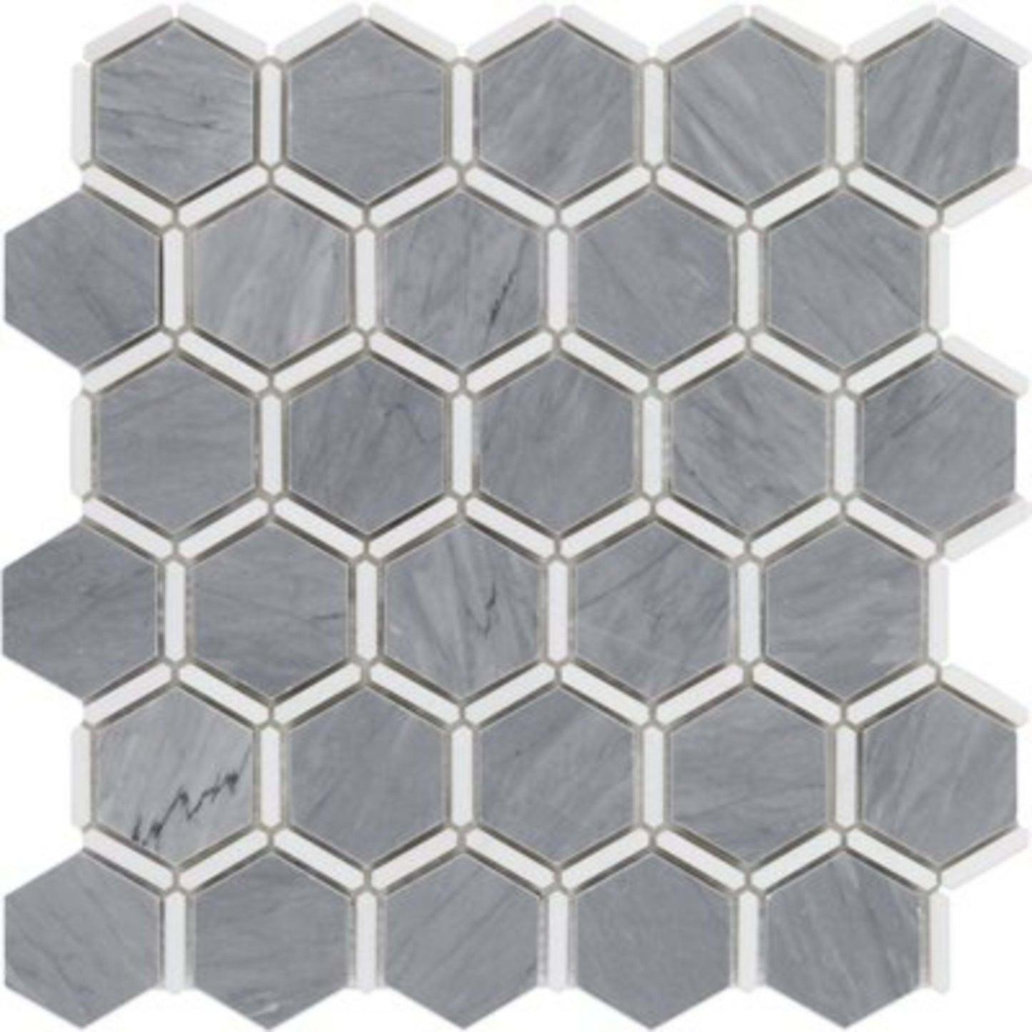 Honeycomb in White Carrara Light Bardiglio