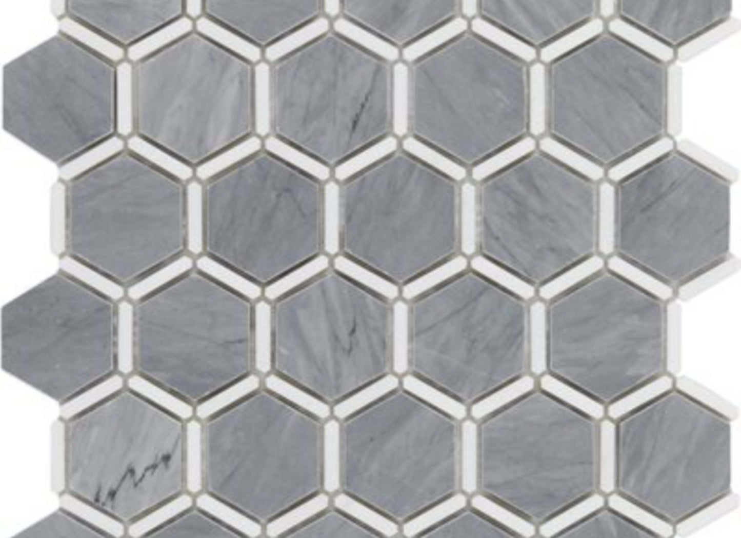 Honeycomb in White Carrara Light Bardiglio