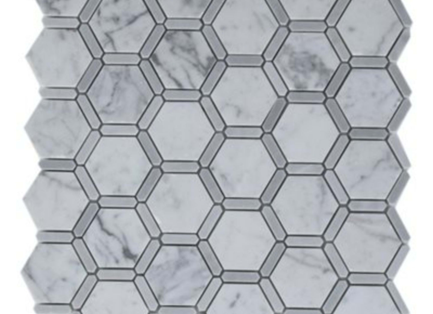 Honeycomb in White Carrara Light Bardiglio