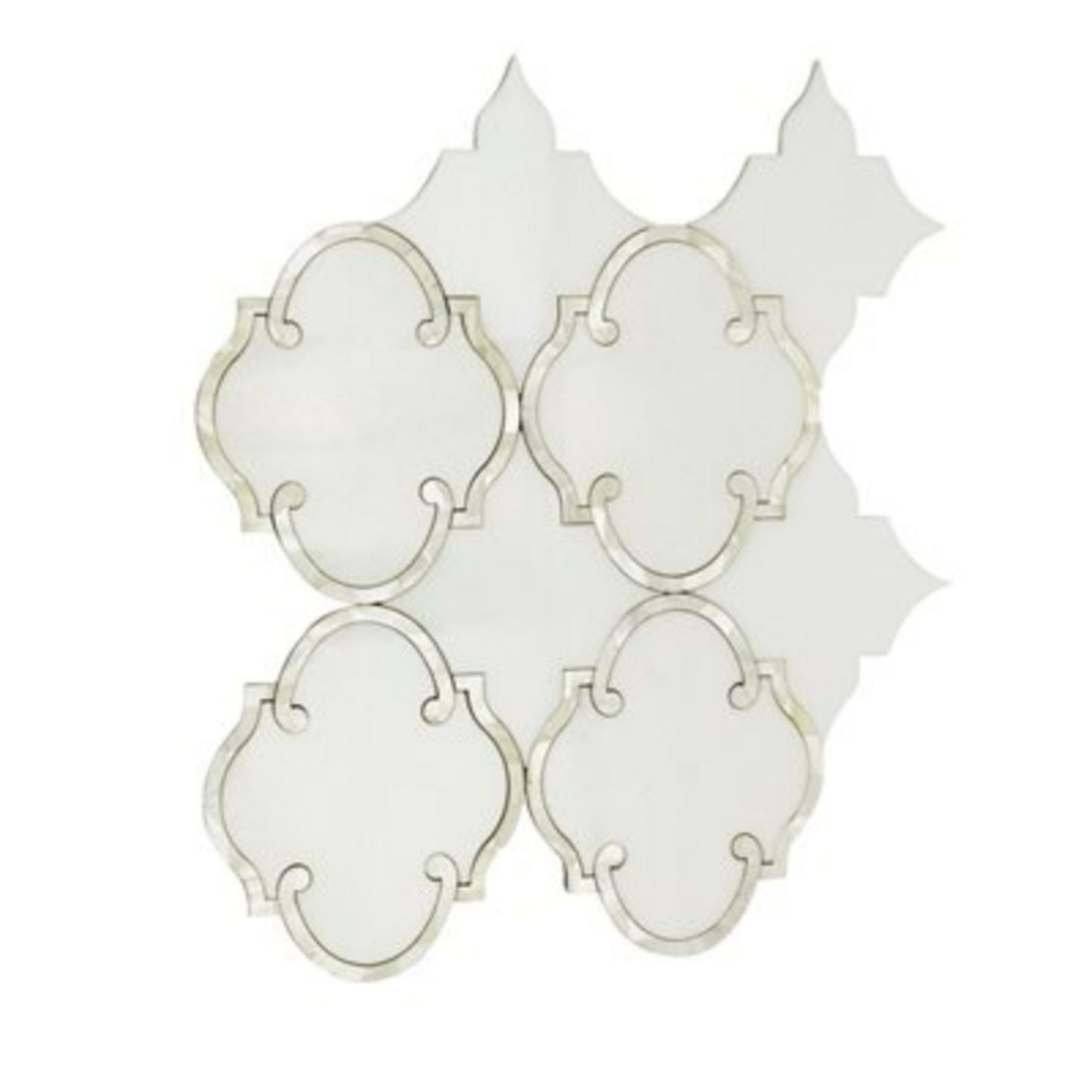 MJ Rabat in White Thassos With Pearl Line Natural Stone