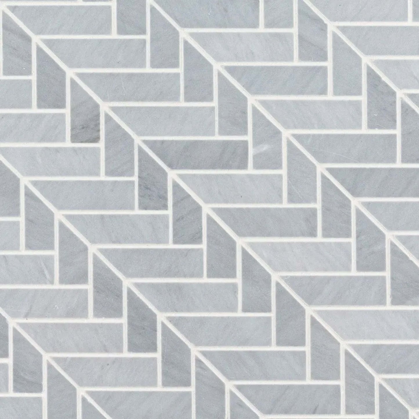 Mod Herringbone Mosaic in Bardiglio Natural Stone