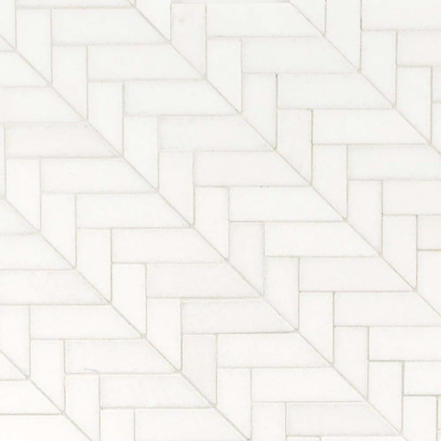 Mod Herringbone Mosaic in Bardiglio