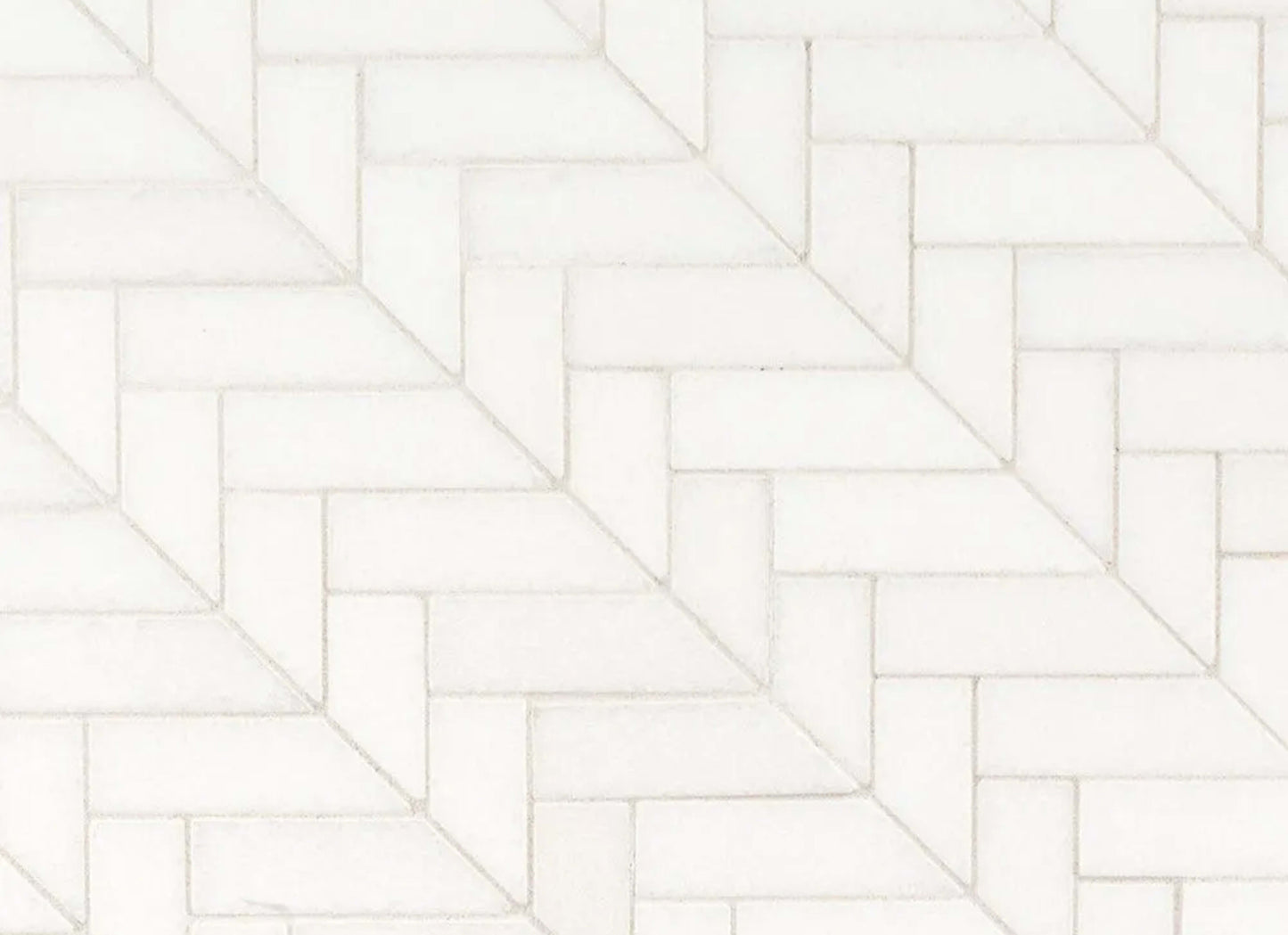 Mod Herringbone Mosaic in Bardiglio