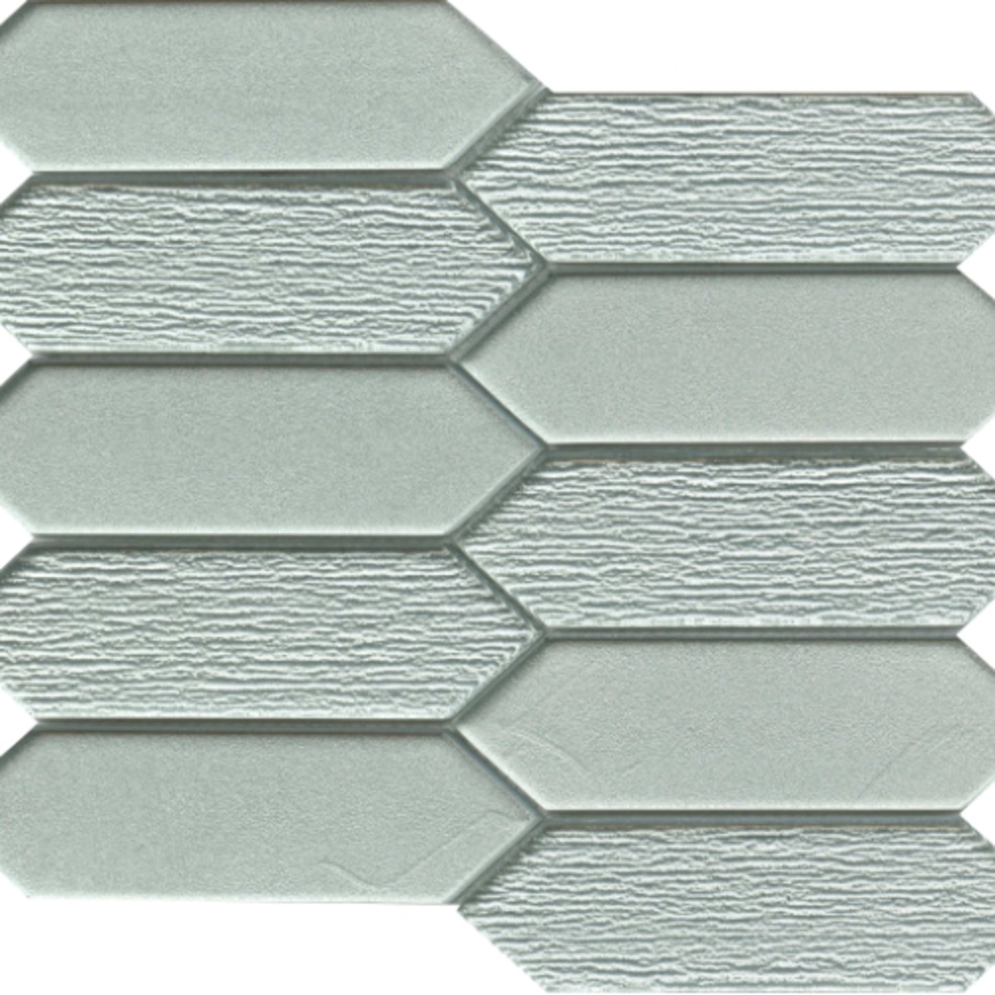 Picket in Silver 11" X 12" Mosaic Mesh Tile