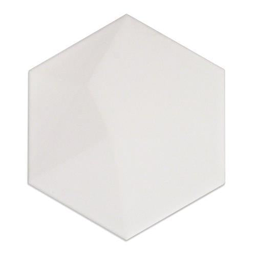 Hexagono in Cuna Blanco Matte