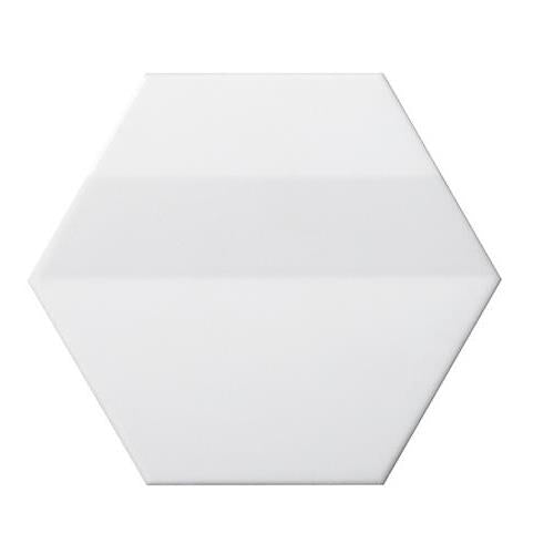 Code in White Hexagon Smooth 6"x7"