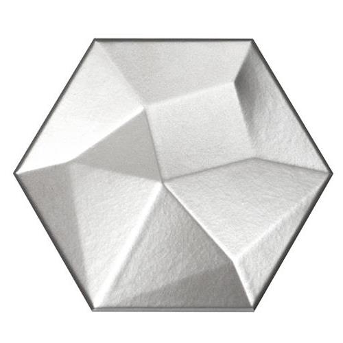 Code in White Hexagon Smooth 6"x7"