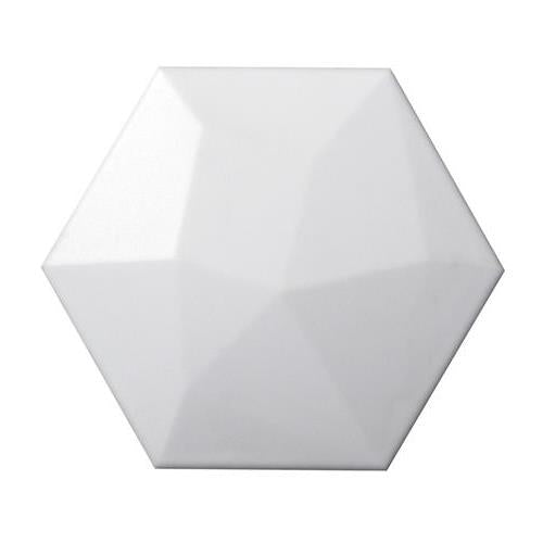 Code in White Hexagon Smooth 6"x7"