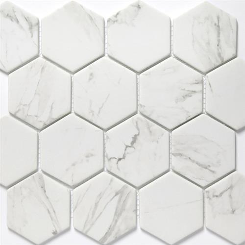 Echo in White 3" Hexagon