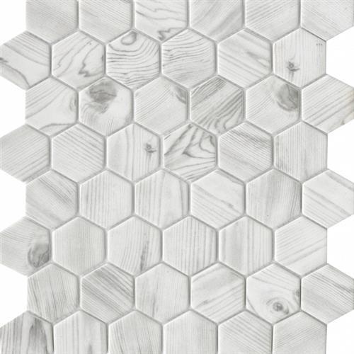 Echo in White 3" Hexagon