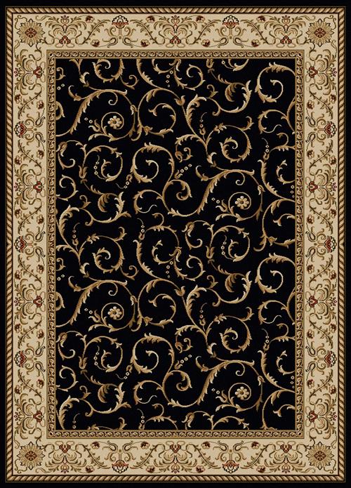 Como - 1599 - Black in Black Area Rugs