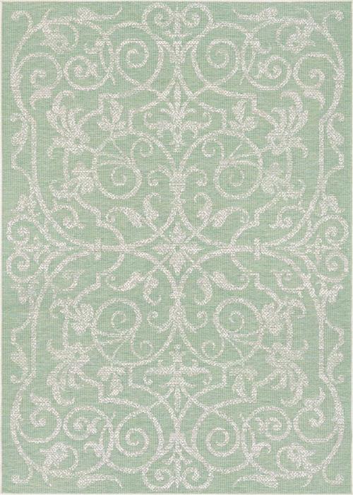 Monaco - Summer Quay - Ivory/Lt Green in Ivory/Lt Green Area Rugs