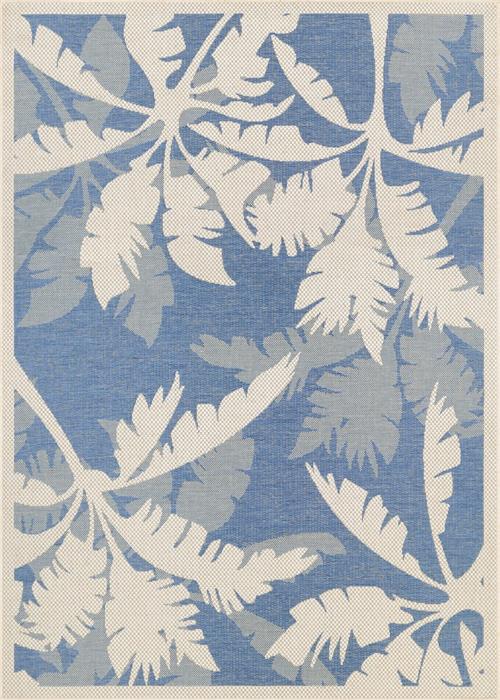 Monaco - Coastal Flora - Ivory/Sapphire in Ivory/Sapphire Area Rugs