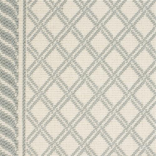 Phoenician II in Double Lattice - Sea Green On White Carpet