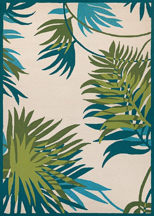 Covington - Jungle Leaves - Ivory/Forest Green in Ivory/Forest Green Area Rugs