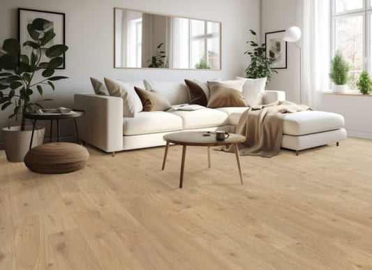 Gardenia Lake in Beach Blonde Oak Laminate