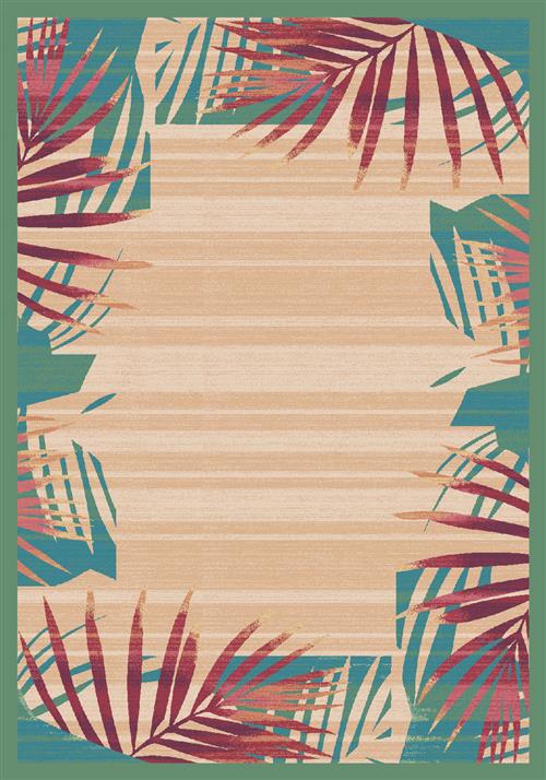 Palm Rug-00401 Verde-Oval