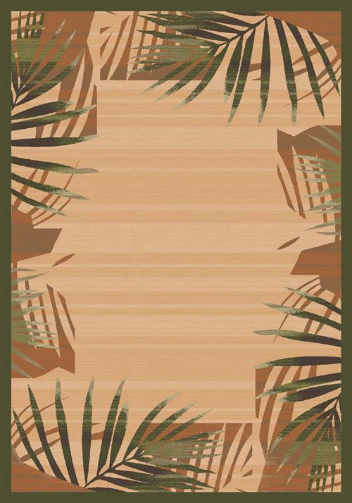 Palm Rug-00077 Deep Olive-Oval