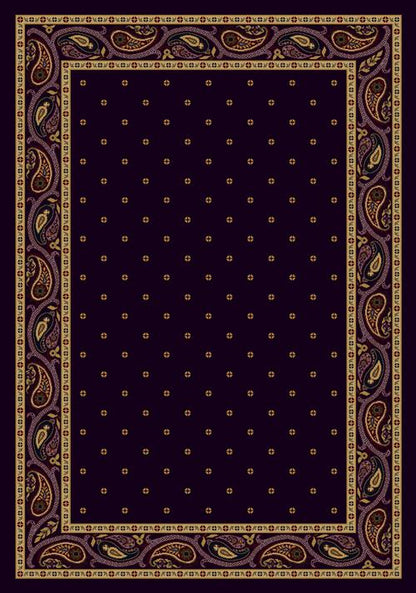 Paisley Rug-12810 Egg Plant