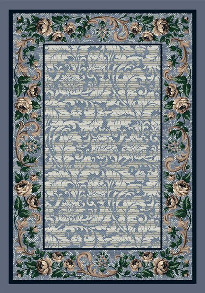 Rose Damask Rug-07000 Lapis Flooring by Milliken