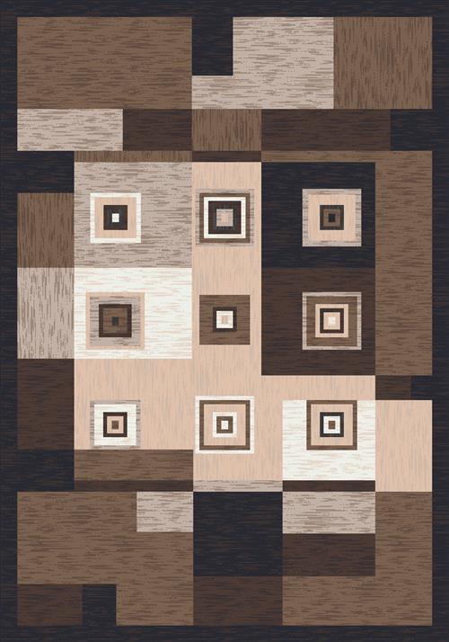 Cipher-626 Brown Leather-Oval Flooring by Milliken