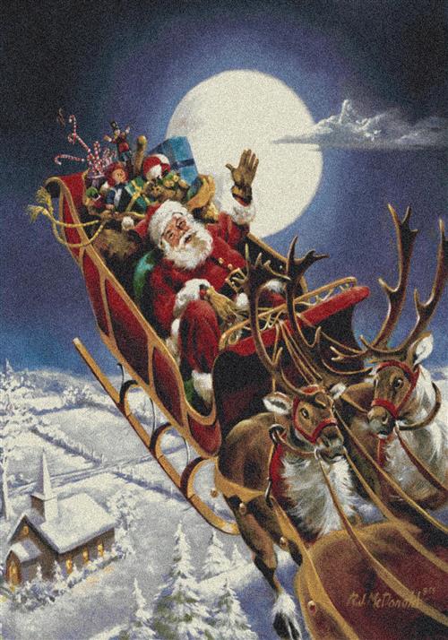 Santa's Big Night-Midnight Flooring by Milliken