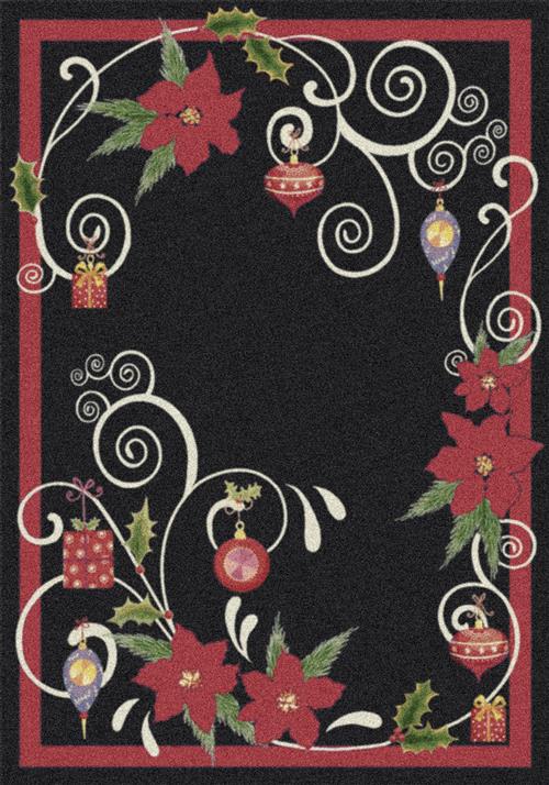 Poinsettia Scroll-Ebony Flooring by Milliken