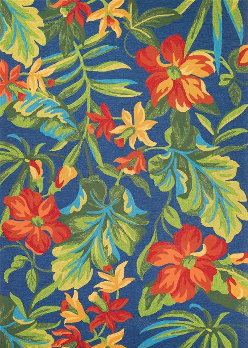 Covington - Tropical Orchid - Azure/Forest Green/Red in Azure/Forest Green/Red Area Rugs