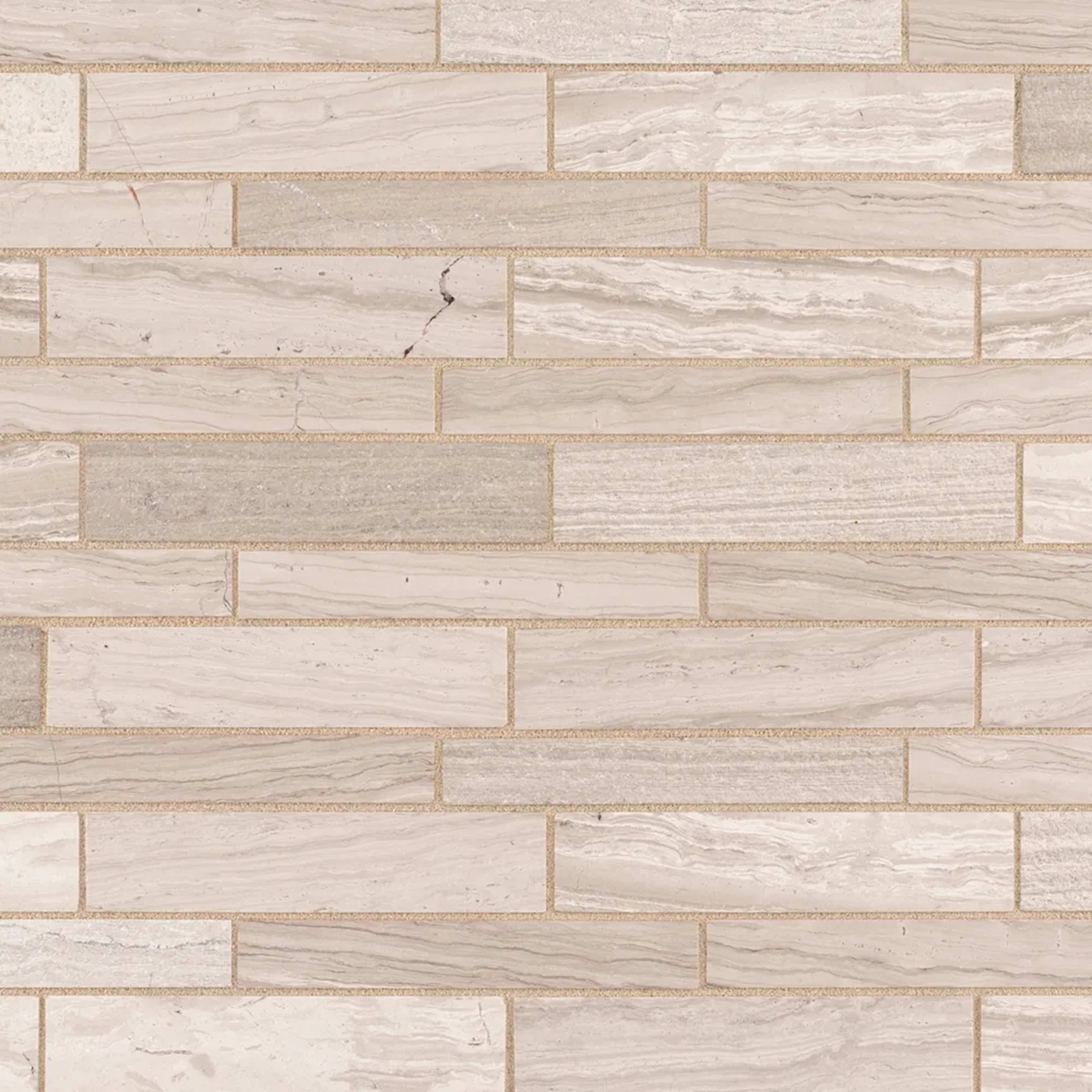 Artesian Leather Mosaic in Grey Natural Stone