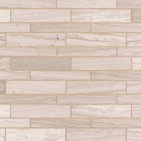 Artesian Leather Mosaic in Grey Natural Stone
