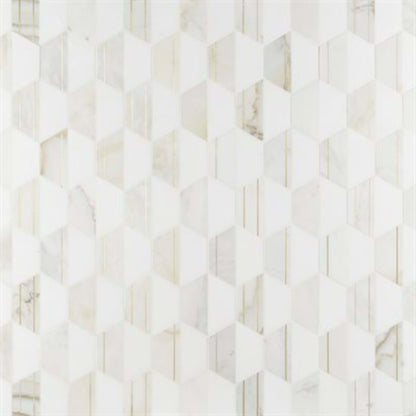 Causeway in White Thassos Black Jade  Brass