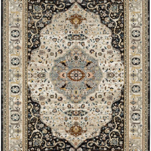 Chronos Black in Black Area Rugs