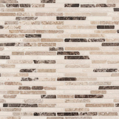 Cream Ribbon Mosaic in Beige/Cream Natural Stone