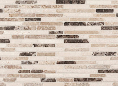 Cream Ribbon Mosaic in Beige/Cream