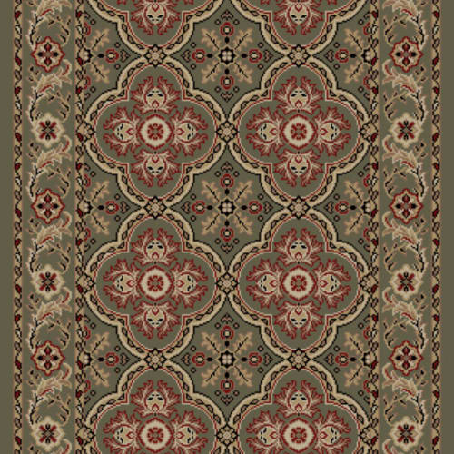 Dynasty Runner in Green Chou Carpet