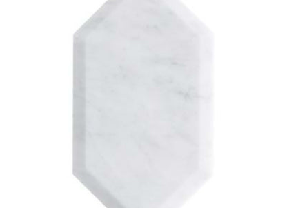 Elongated Beveled Hexagon in Hexagon Calacatta