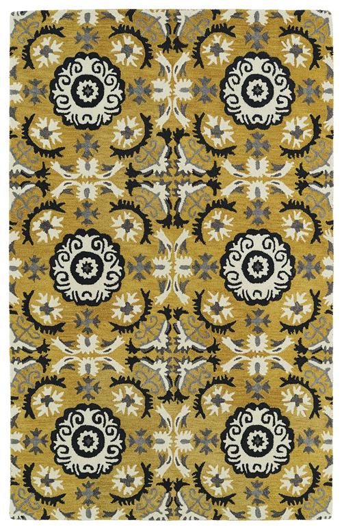 Global Inspirations Collection-GLB06-28-Yellow in Yellow Area Rugs