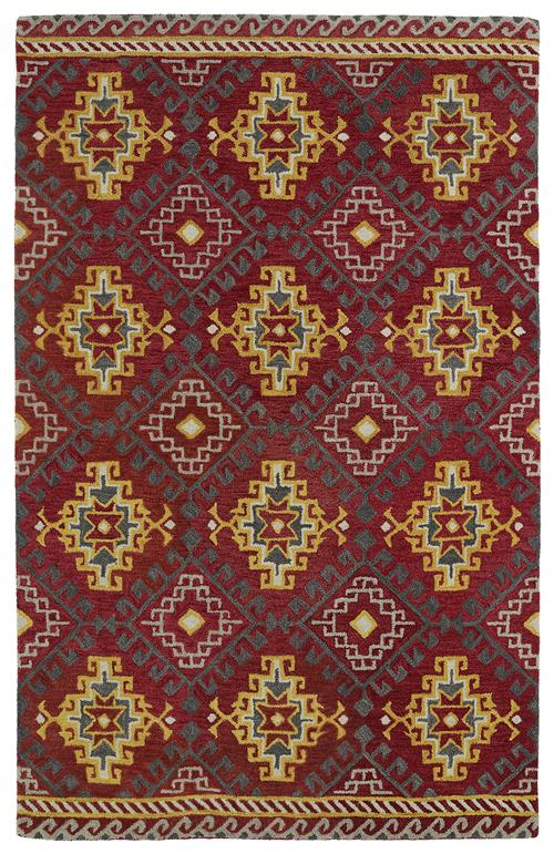 Global Inspirations Collection-GLB07-25-Red in Red Area Rugs