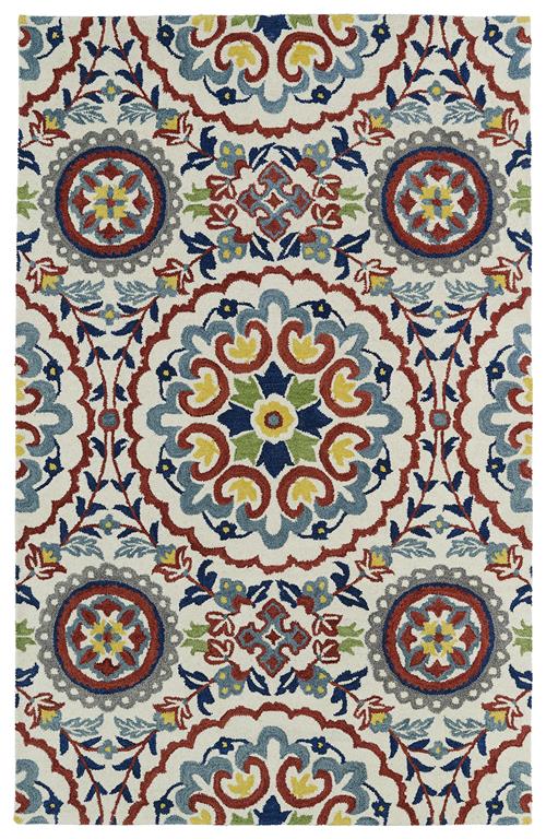 Global Inspirations Collection-GLB08-01-Ivory in Ivory Area Rugs