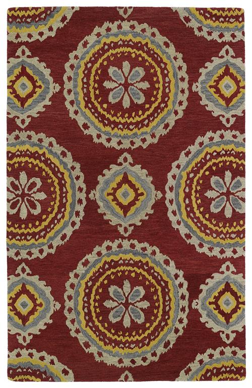 Global Inspirations Collection-GLB09-25-Red in Red Area Rugs
