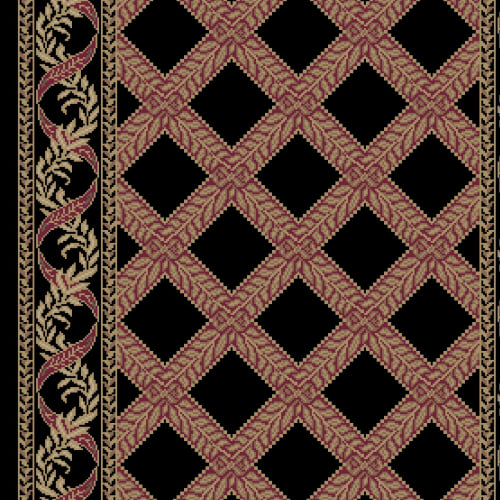 Garden Trellis Runner in Black Rose Carpet