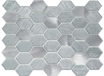 Glitz in Fame Hexagon 12" X 12" Mosaic Mesh