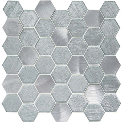 Glitz in Fame Hexagon 12" X 12" Mosaic Mesh Tile