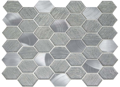 Glitz in Fame Hexagon 12" X 12" Mosaic Mesh