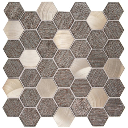 Glitz in Fame Hexagon 12" X 12" Mosaic Mesh
